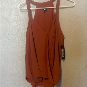 Women's Orange Draped Tank Top